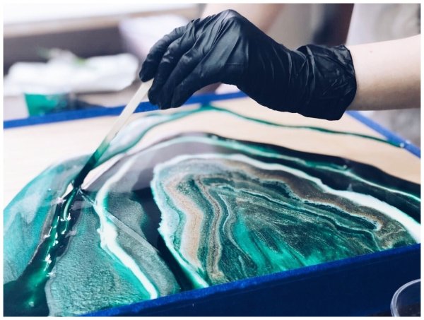 Послойная роспись эпоксидная смола дракон