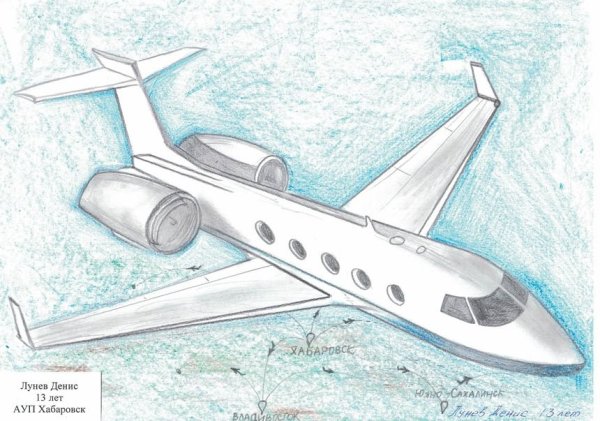Самолет будущего детский рисунок