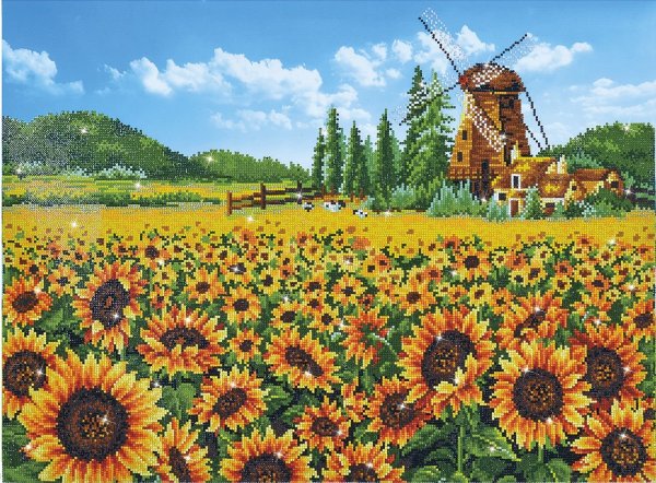 Пейзаж с подсолнухами