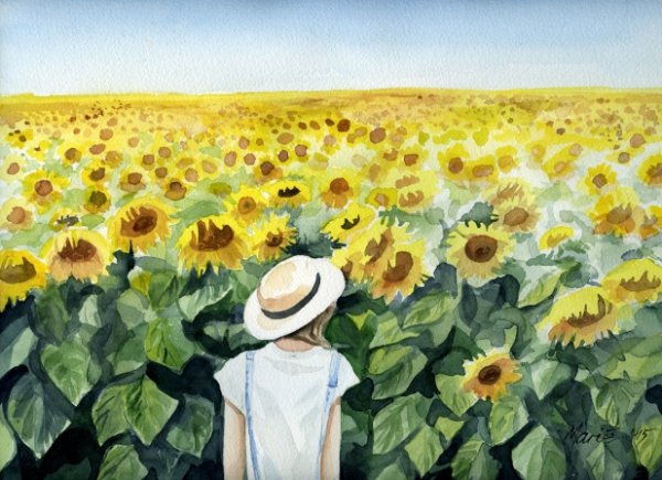 Поле подсолнухов картина Дейнека