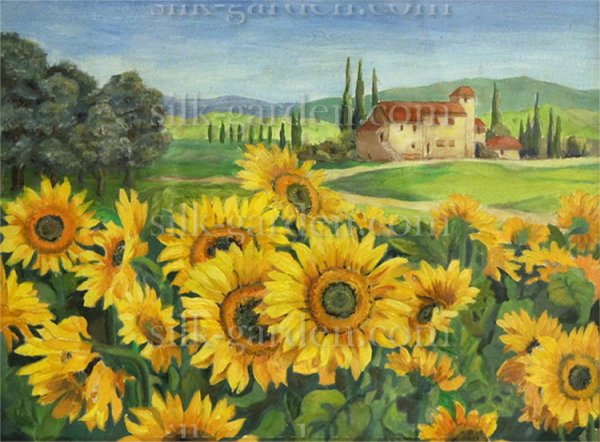 Картина поле подсолнухов