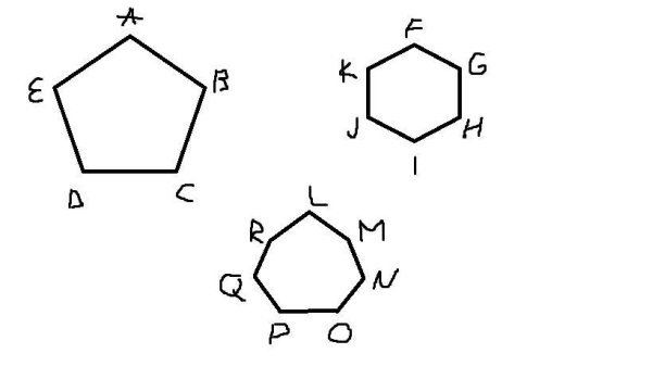 Сумма углов правильного семиугольника
