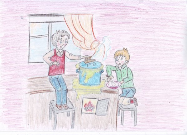 Рисунок к рассказу Мишкина каша