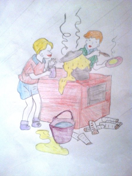 Рисунок к сказке Мишкина каша