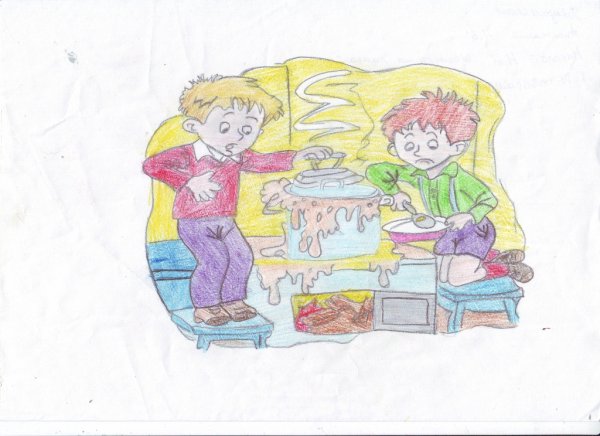 Иллюстрации к рассказу Носова Мишкина каша