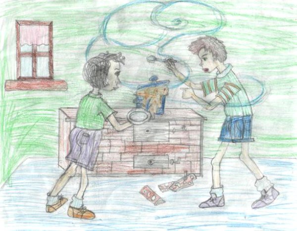 Рисунок к рассказу Носова Мишкина каша