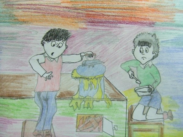 Рисунок к произведению Мишкина каша