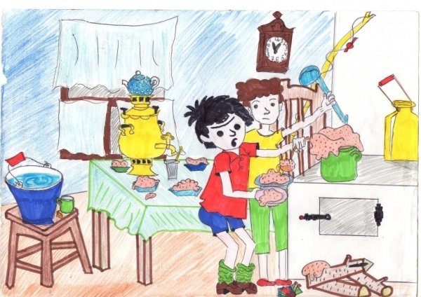 Рисунок на тему Мишкина каша