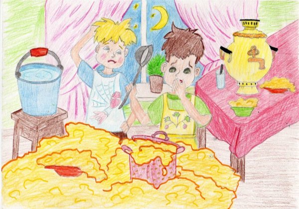 Мишкина каша рисунок карандашом