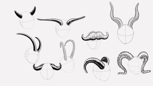 Референс Рогов демона сзади