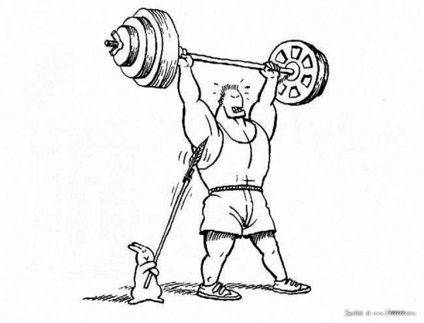 Силач со штангой раскраска
