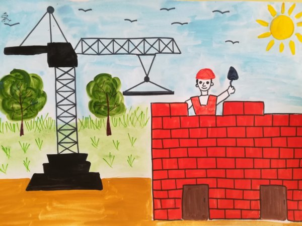 Раскраска Строитель