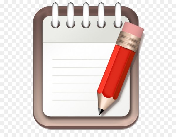 Блокнот с ручкой на прозрачном фоне