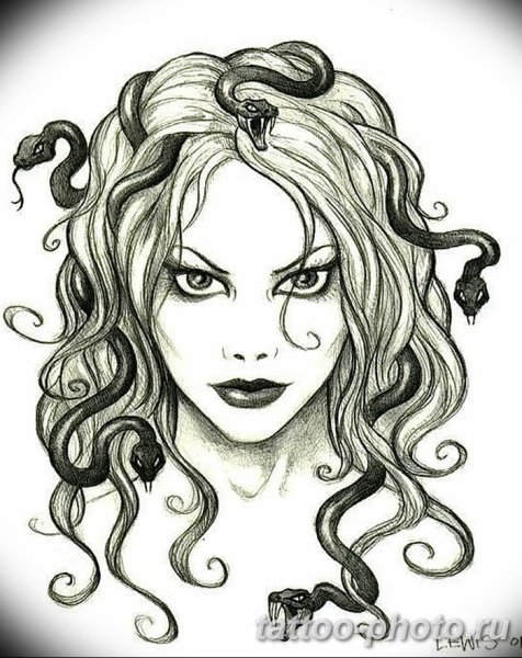 Медуза Горгона для срисовки