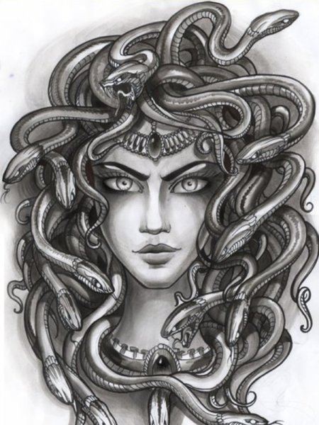 Медуза Горгона контур