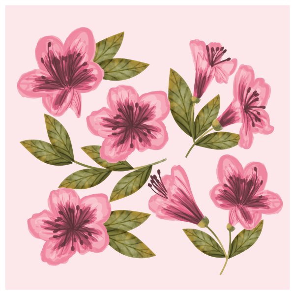 Вектор акварель Азалия