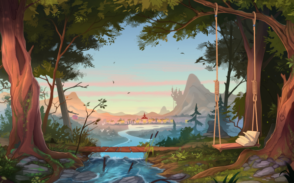 Лес мультяшный