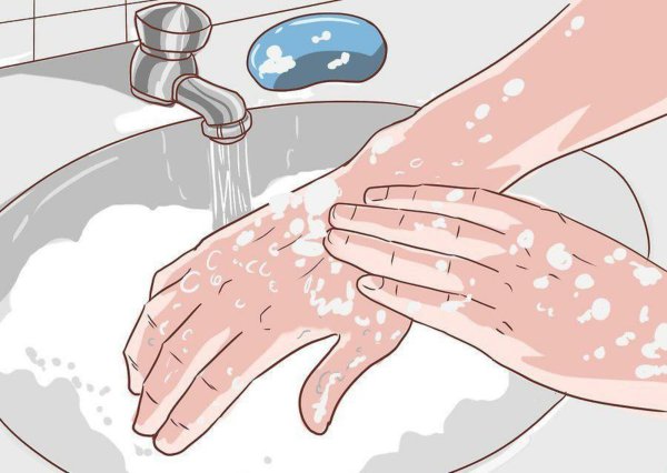Мытье рук с мылом