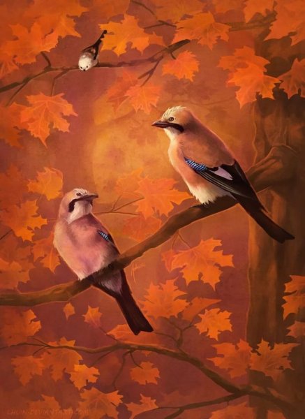 Птицы осенью