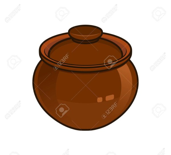 Горшочек каши на прозрачном фоне