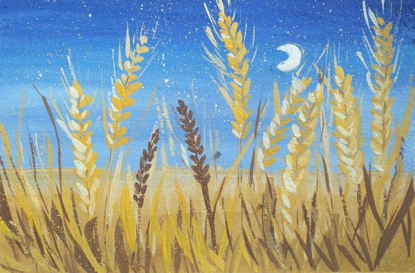 Пшеничное поле правополушарное рисование