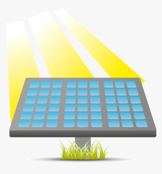 Солнечная батарея на белом фоне