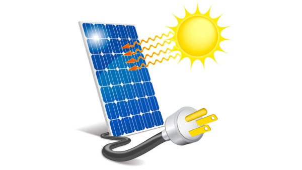 Солнечная батарея на белом фоне