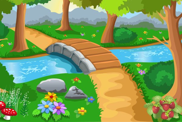 Лес мультяшный