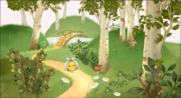 Тропинка в лесу мультяшная