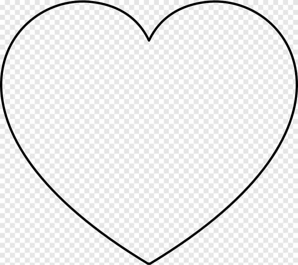 Белое сердце с черным контуром