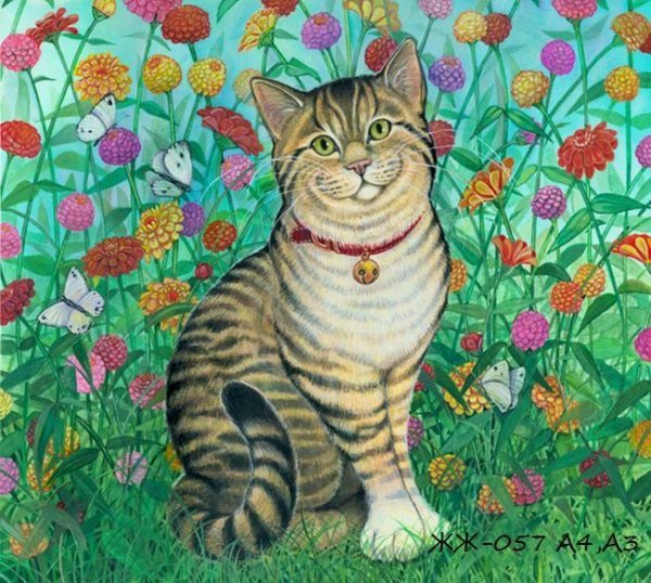 Полосатые коты живопись