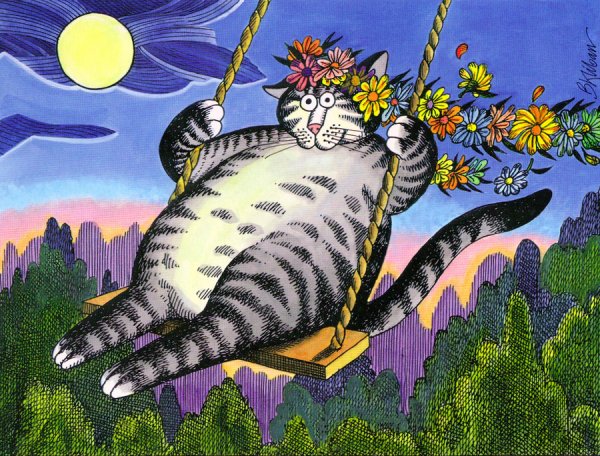 Полосатые котики для рисования