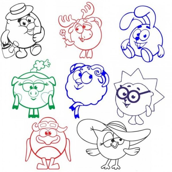 Крош из смешариков раскраска