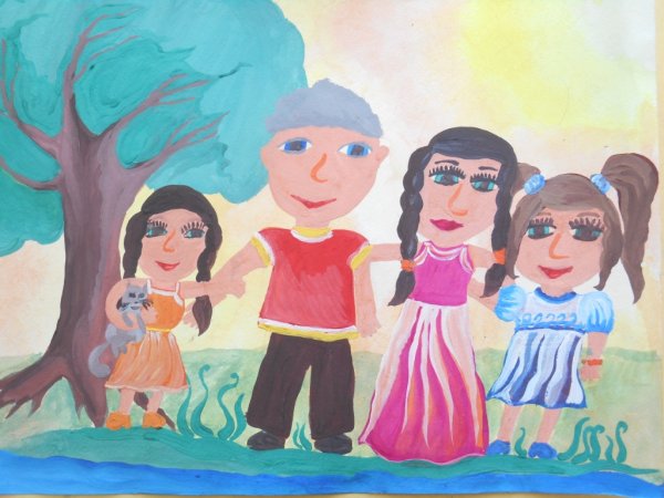 Дружная семья рисунок