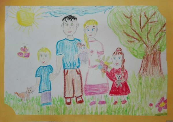 Рисунок на тему дружная семья