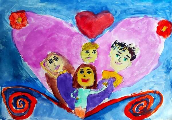 Рисование моя дружная семья