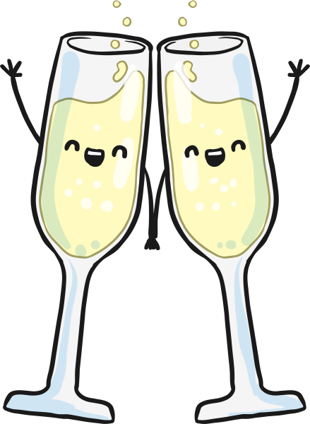 Бокалы шампанского мультяшные