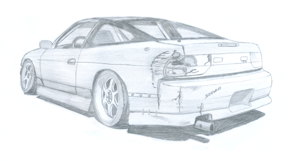 Nissan 180sx карандашом