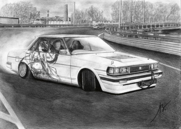 Японские авто карандашом