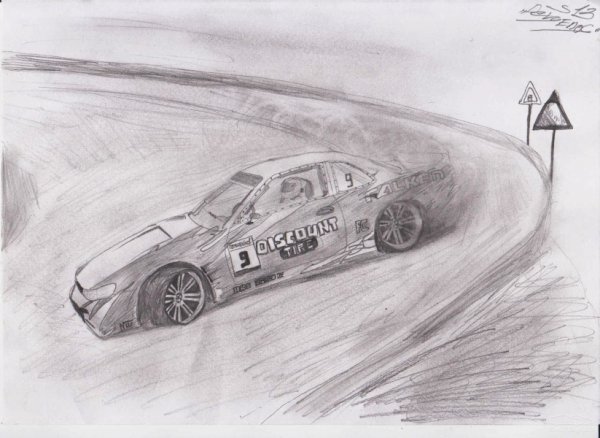 Нарисовать машину в дрифте