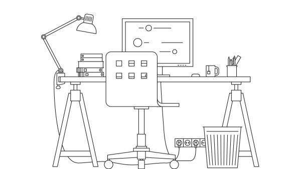 Рабочее место рисунок