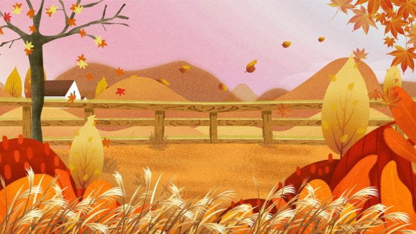 Осеннее поле мультяшное