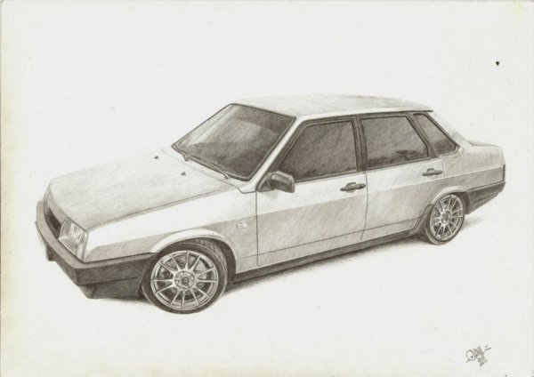 ВАЗ 21099 рисунок спереди