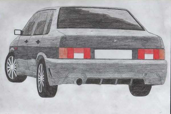 Лада 2114 карандашом сзади