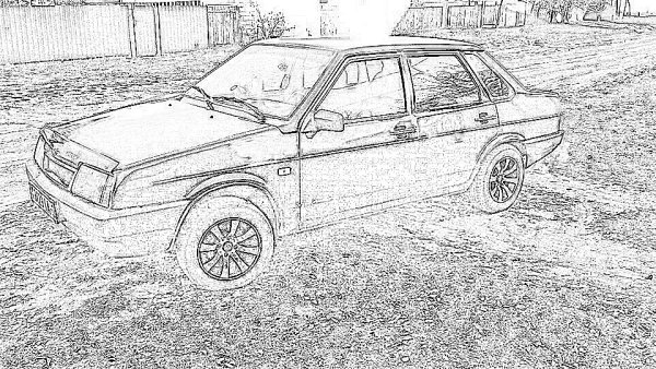 ВАЗ 21099 нарисованный сбоку