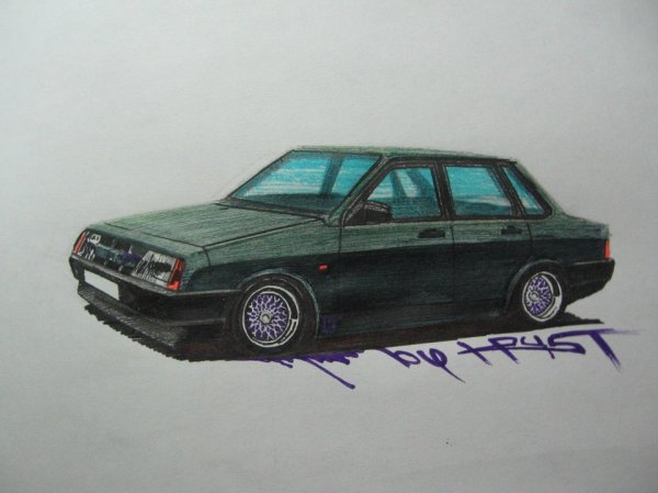 ВАЗ 21099 сбоку рисунок