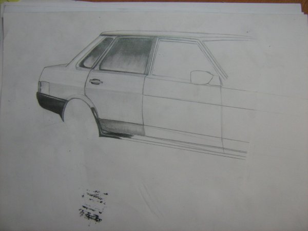 ВАЗ 21099 нарисованный сбоку