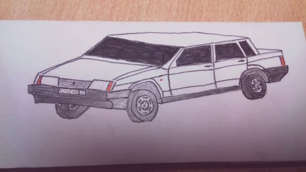 ВАЗ 2109 карандашом спереди