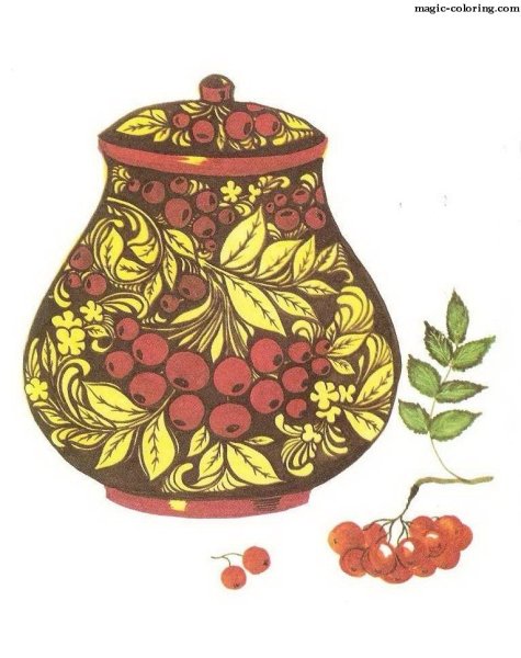 Посуда Хохлома рисование