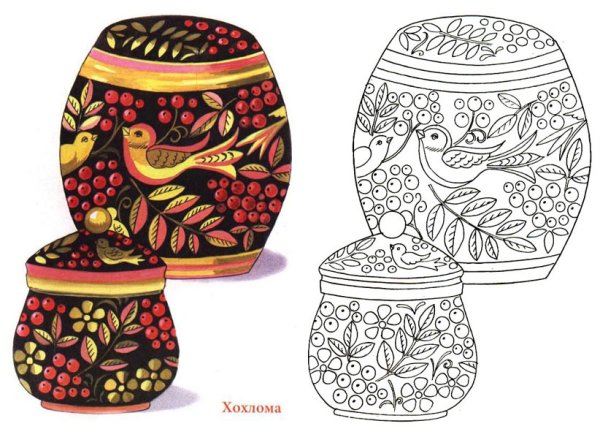 Посуды для росписи Золотая Хохлома роспись